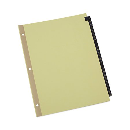 UNIVERSAL Preprinted Simulated Leather Tab Dividers, 25-Tab, A-Z, 11 x 8.5, Buff UNV20821